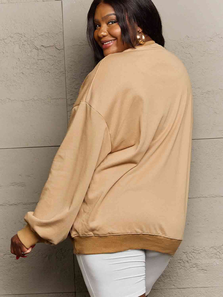 Simply Love Full Size Dropped Shoulder Sweatshirt |1mrk.com