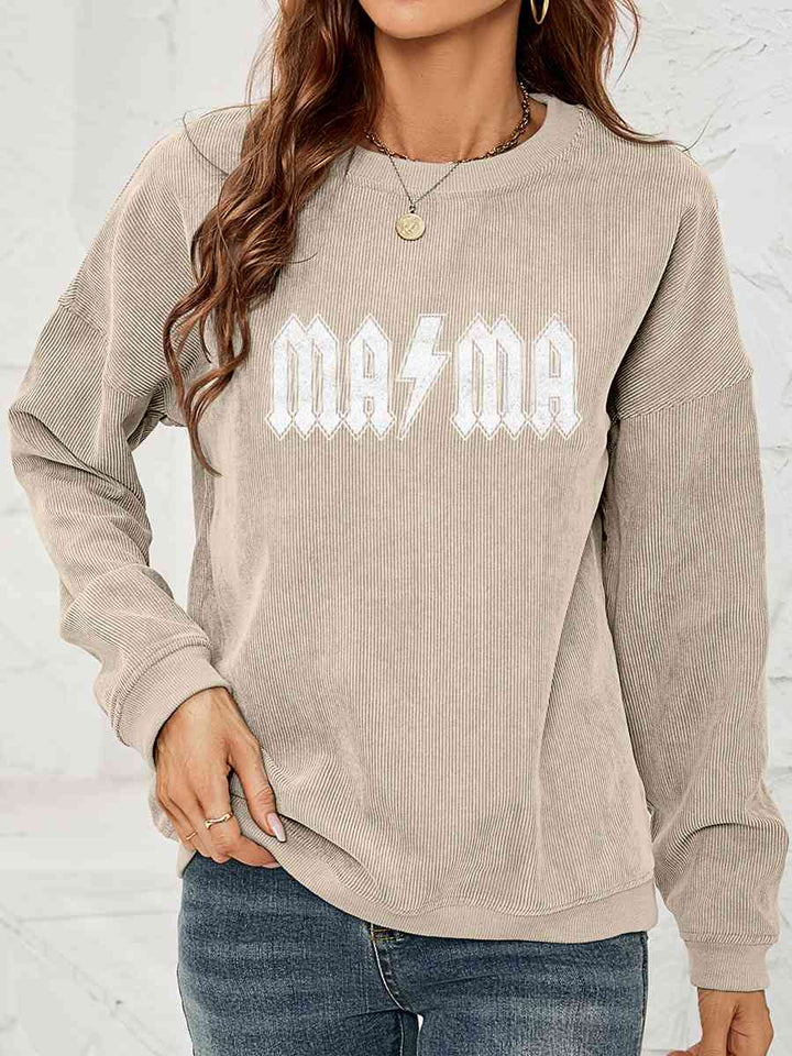 MAMA Graphic Dropped Shoulder Sweatshirt |1mrk.com