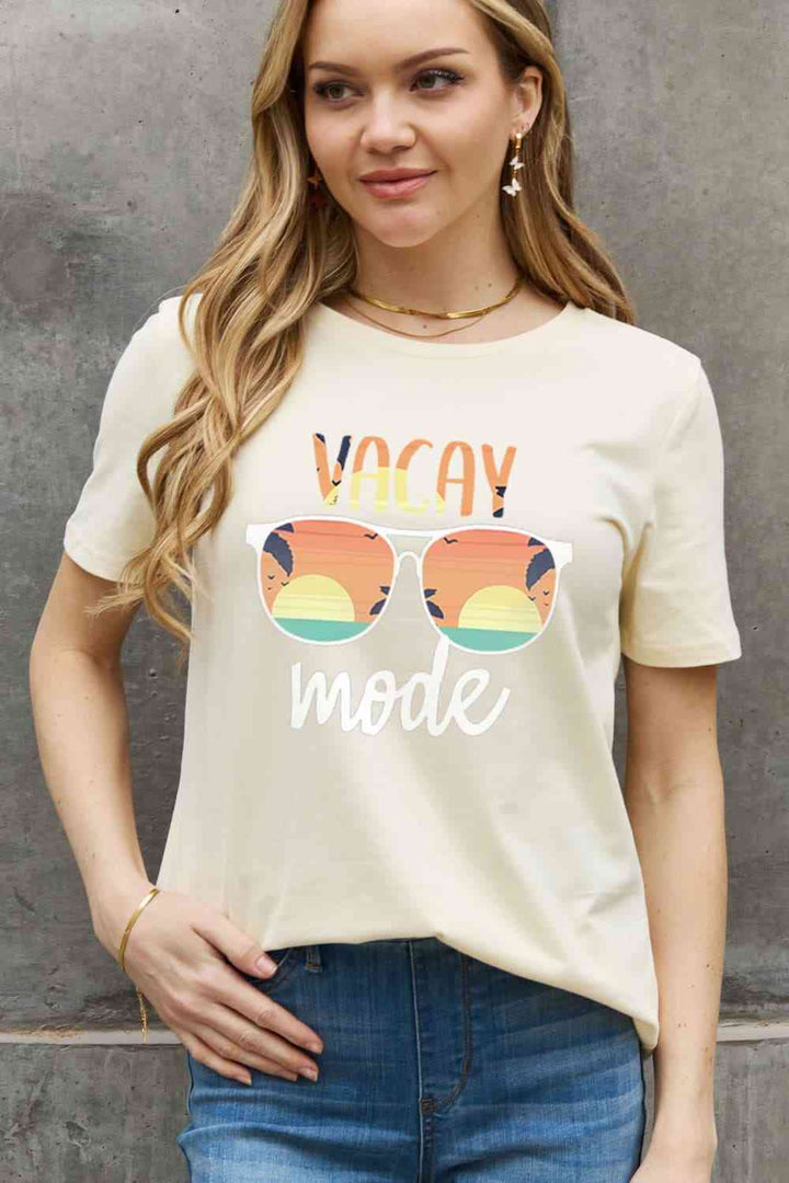 Simply Love Full Size VACAY MODE Graphic Cotton Tee | 1mrk.com