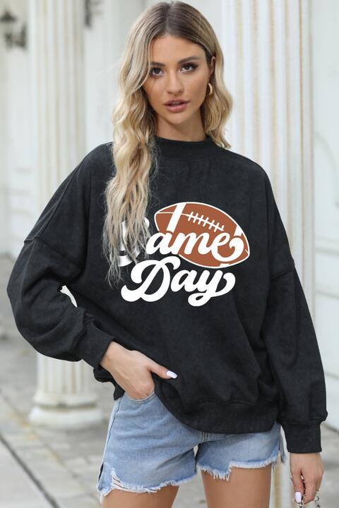 GAME DAY Graphic Drop Shoulder Sweatshirt |1mrk.com