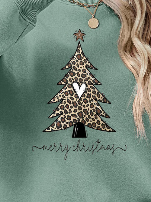 Christmas Tree Graphic Long Sleeve Sweatshirt |1mrk.com