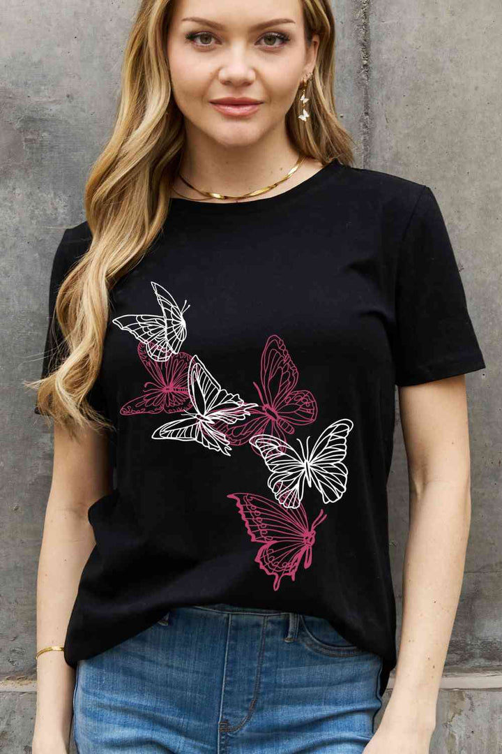 Simply Love Simply Love Full Size Butterfly Graphic Cotton Tee | 1mrk.com