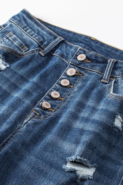 Button-Fly Distressed Jeans with Pockets | 1mrk.com