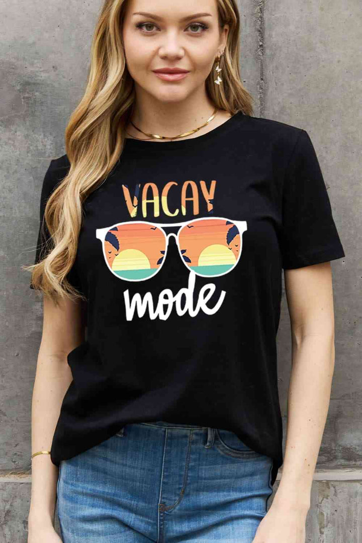 Simply Love Full Size VACAY MODE Graphic Cotton Tee | 1mrk.com