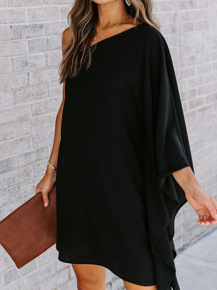 Single Shoulder Kimono Sleeve Mini Dress | Trendsi