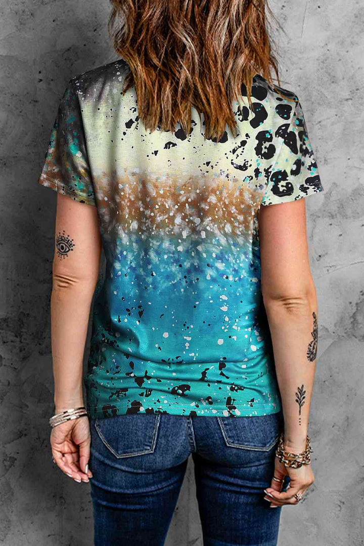 Tie-Dye Leopard Short Sleeve Tee | 1mrk.com