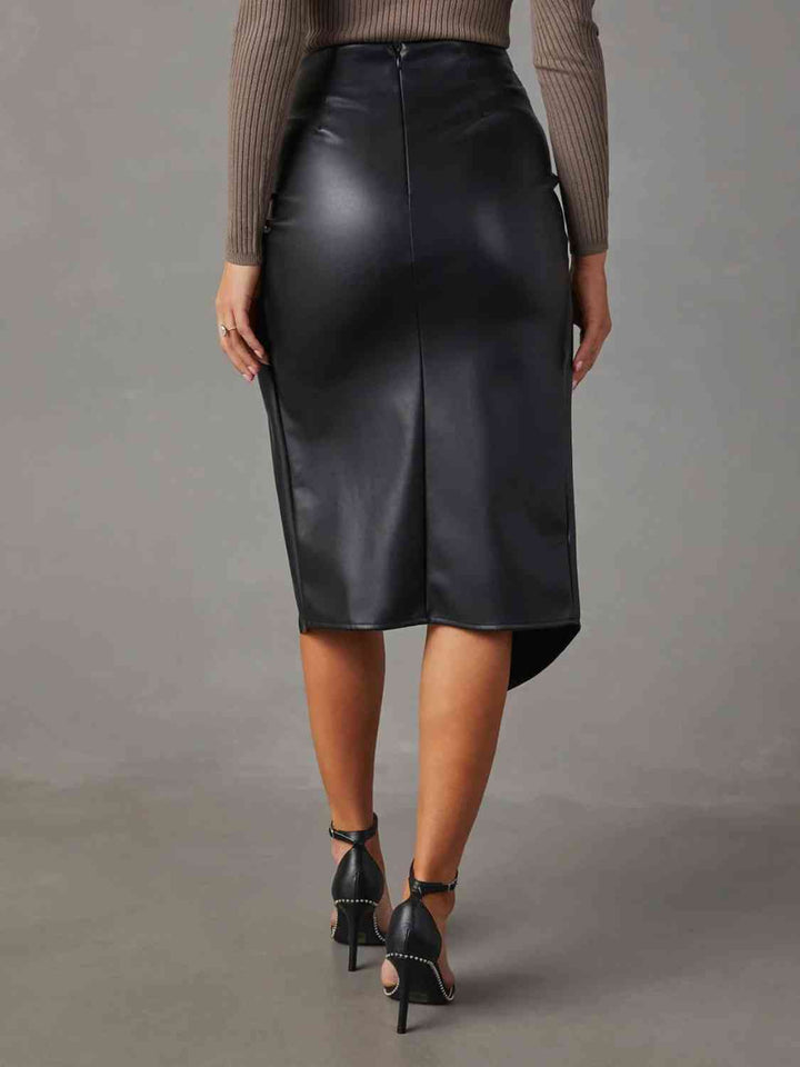 Twist Detail High Waist Skirt |1mrk.com