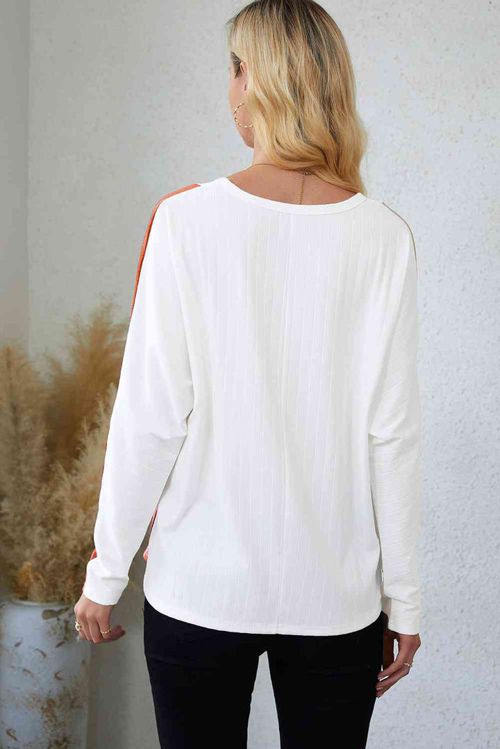 Color Block Long Sleeve T-Shirt | 1mrk.com