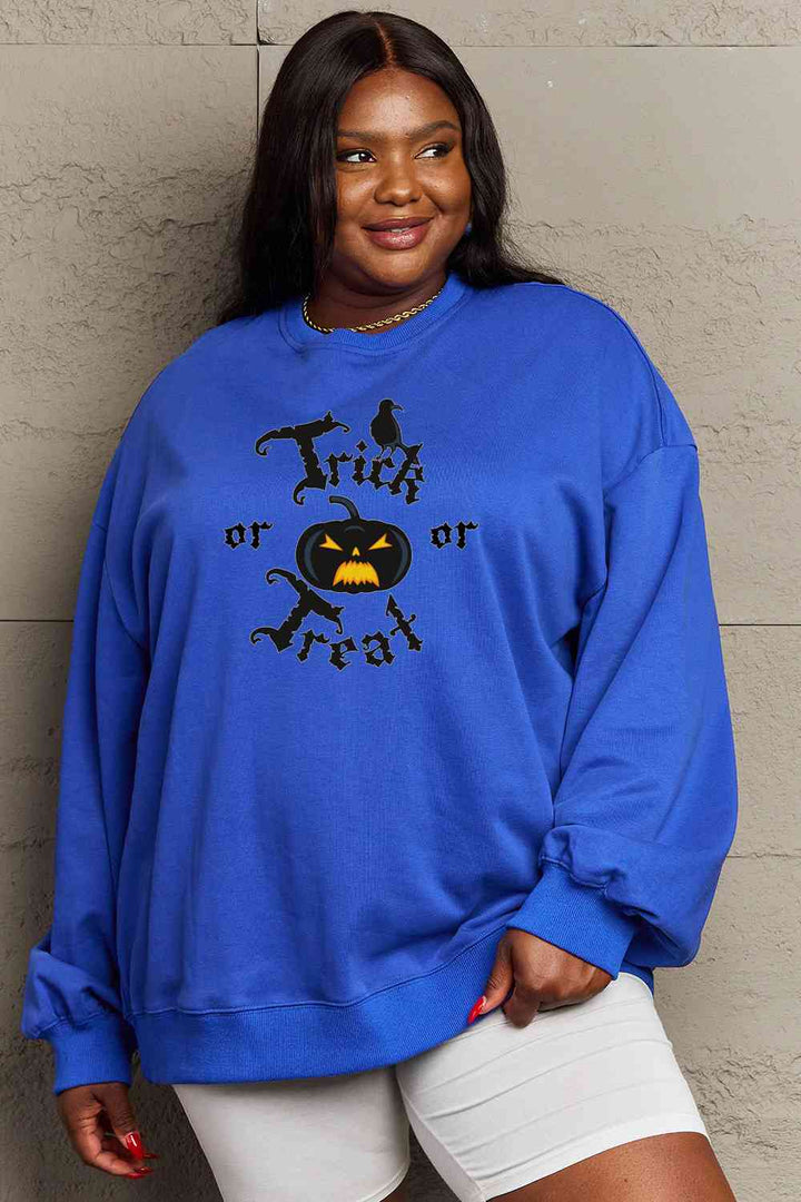 Simply Love Full Size TRICK OR TREAT Graphic Sweatshirt |1mrk.com