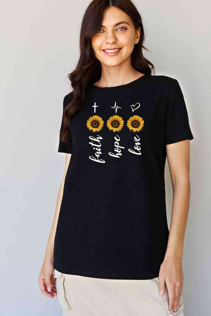 Simply Love Full Size Sunflower Graphic T-Shirt | 1mrk.com