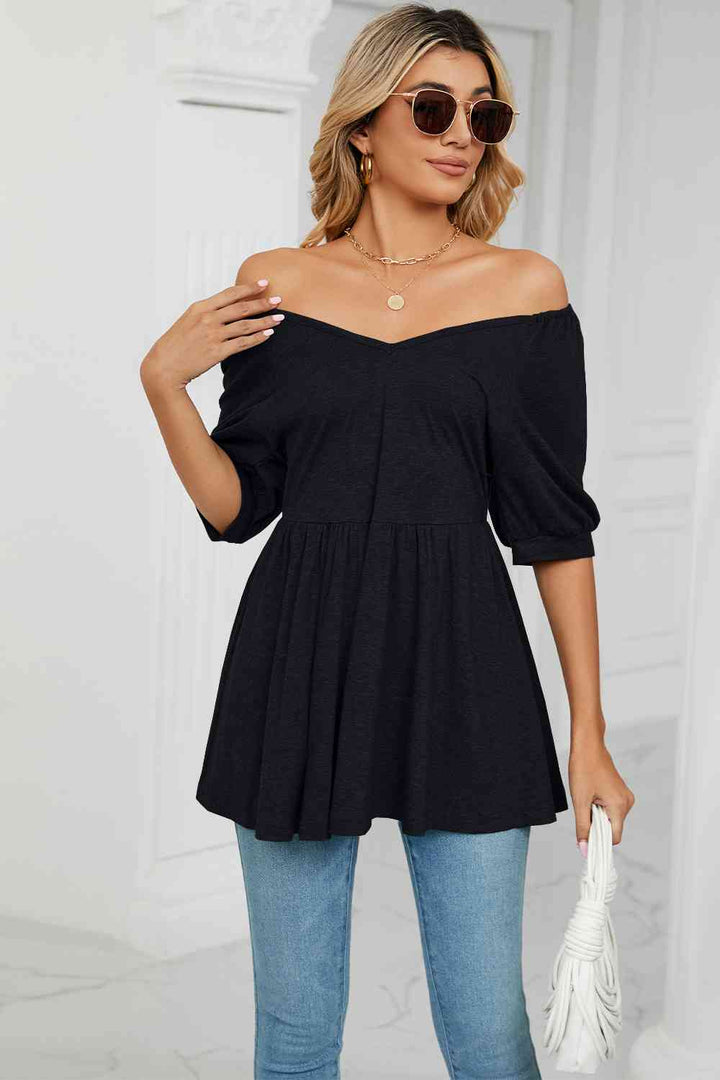 V-Neck Babydoll Top | 1mrk.com