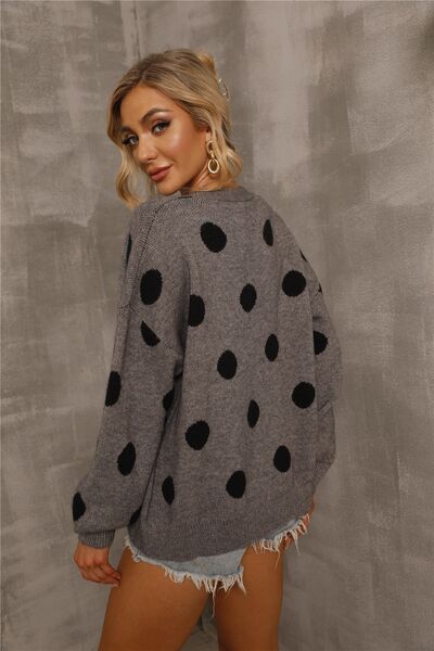 Polka Dot Open Front Cardigan |1mrk.com