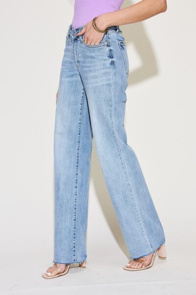 Judy Blue Full Size V Front Waistband Straight Jeans |1mrk.com