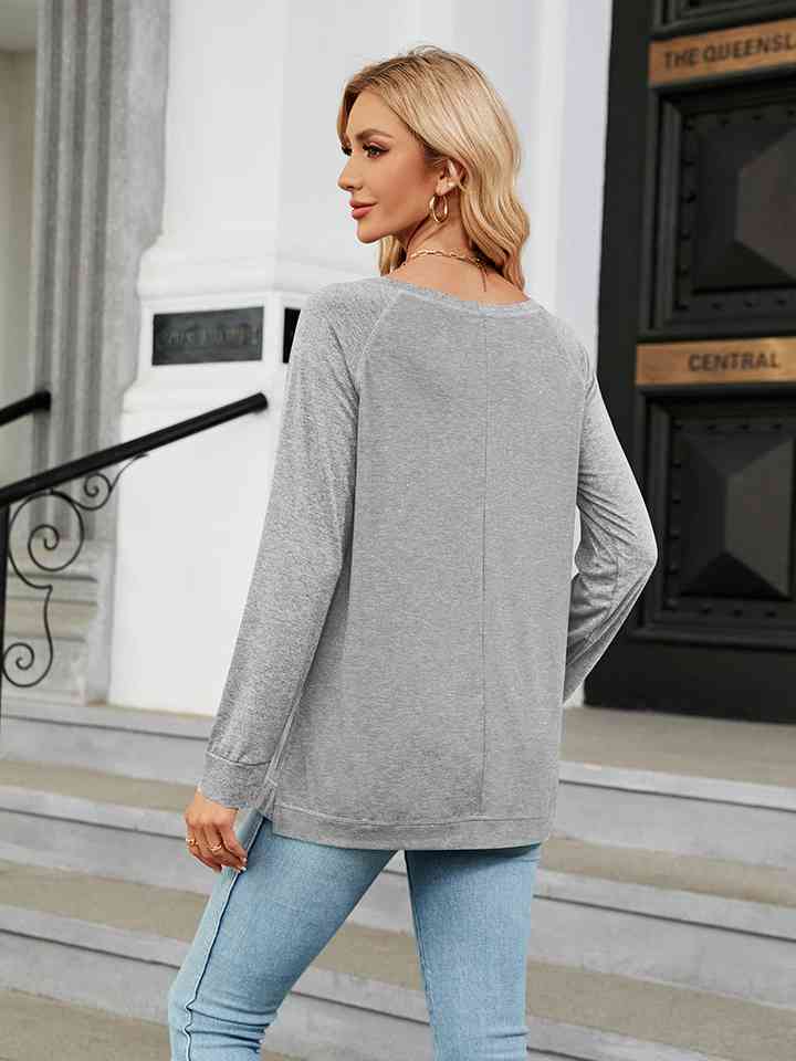 Round Neck Long Sleeve T-Shirt | 1mrk.com