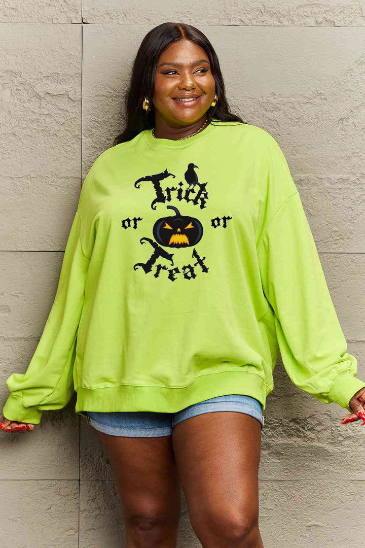 Simply Love Full Size TRICK OR TREAT Graphic Sweatshirt |1mrk.com