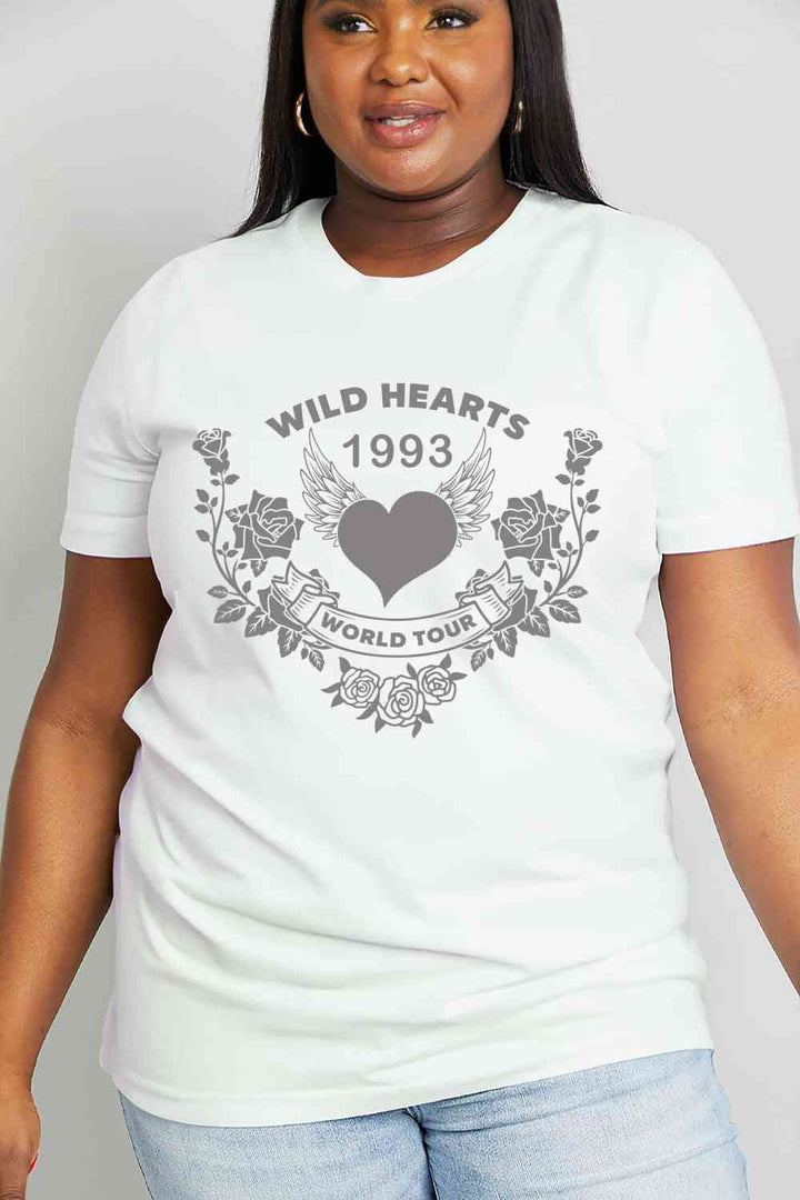 Simply Love Full Size WILD HEARTS 1993  WORLD TOUR Graphic Cotton Tee | 1mrk.com