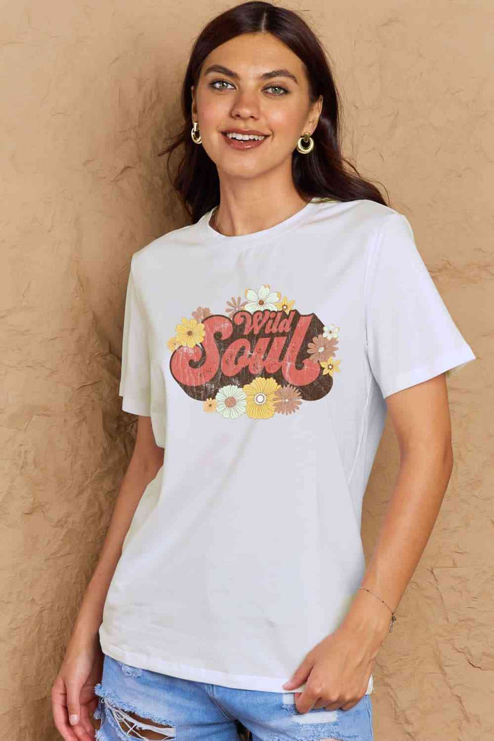 Simply Love Full Size WILD SOUL Graphic Cotton T-Shirt | 1mrk.com