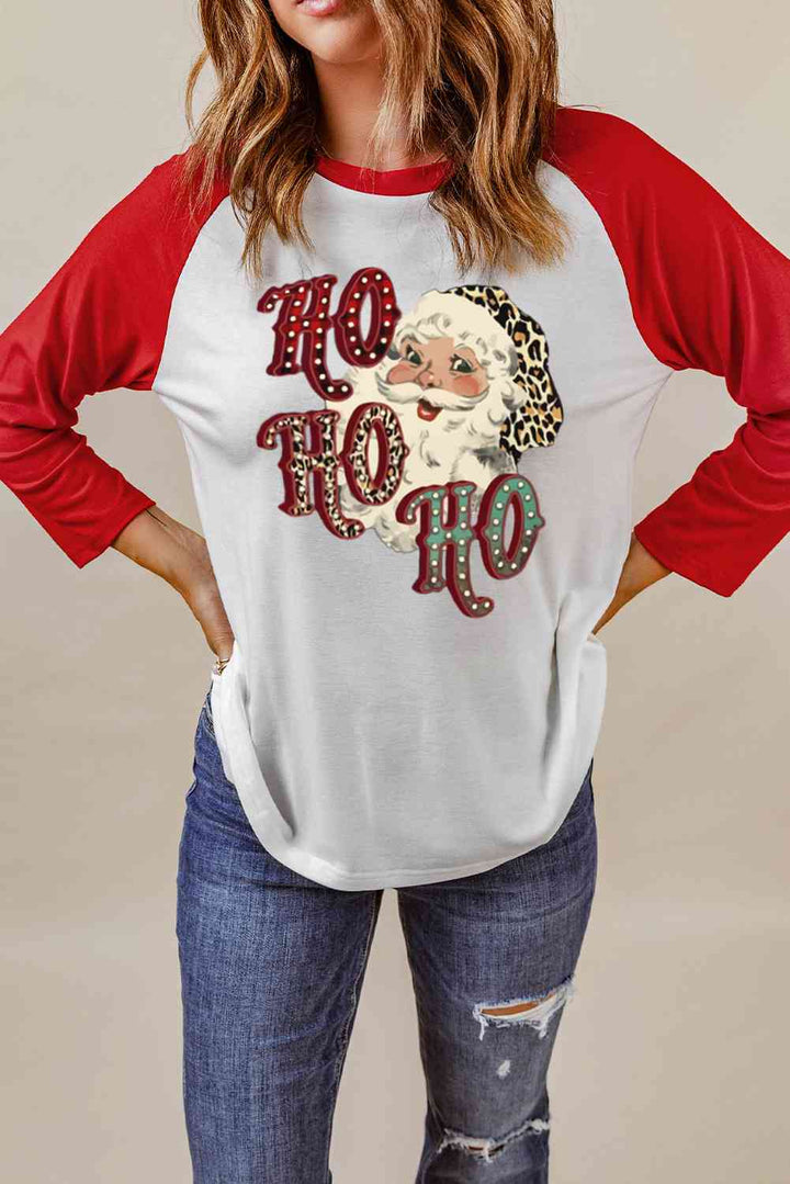 Santa Graphic Raglan Sleeve T-Shirt | 1mrk.com