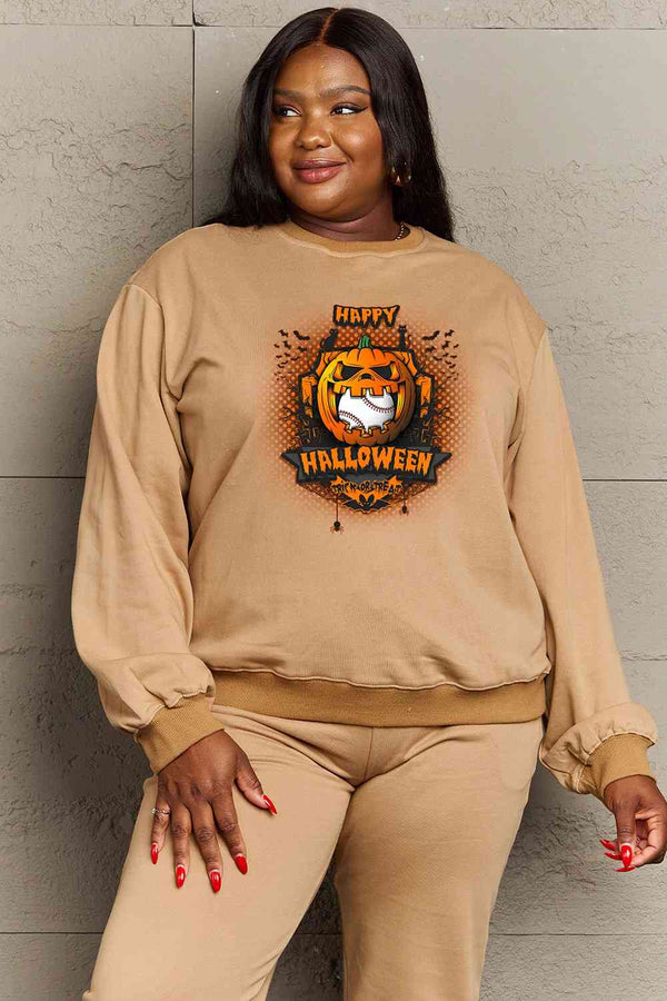 Simply Love Full Size HAPPY HALLOWEEN Graphic Sweatshirt |1mrk.com