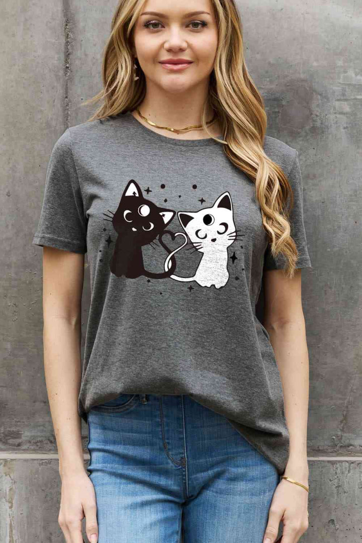 Simply Love Full Size Cats Graphic Cotton Tee | 1mrk.com