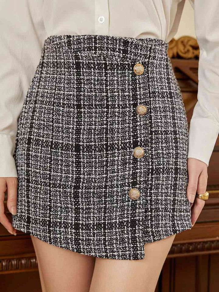 High Waist Buttoned Mini Skirt |1mrk.com