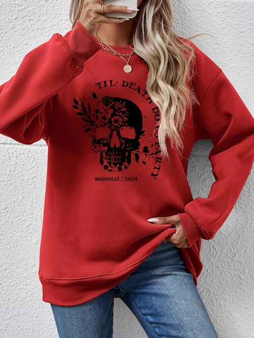 Graphic Round Neck Dropped Shoulder Sweatshirt |1mrk.com