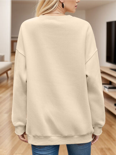 Round Neck Long Sleeve Sweatshirt |1mrk.com