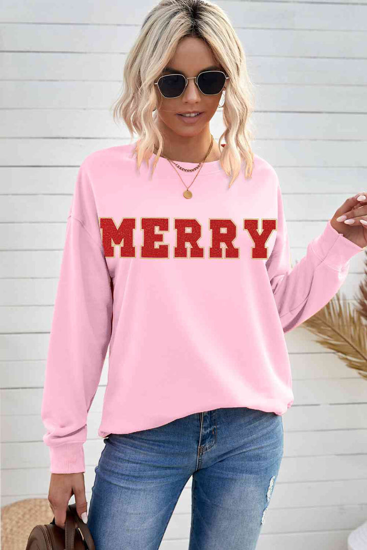 MERRY Graphic Drop Shoulder Sweatshirt |1mrk.com