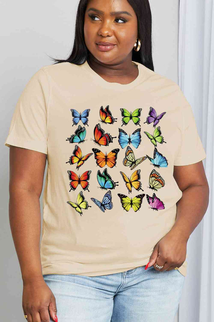 Simply Love Full Size Butterfly Graphic Cotton Tee | 1mrk.com