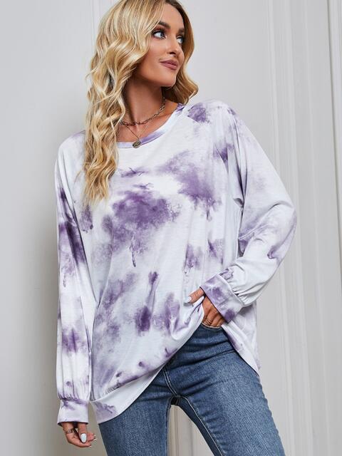 Tie Dye Round Neck Sweatshirt |1mrk.com