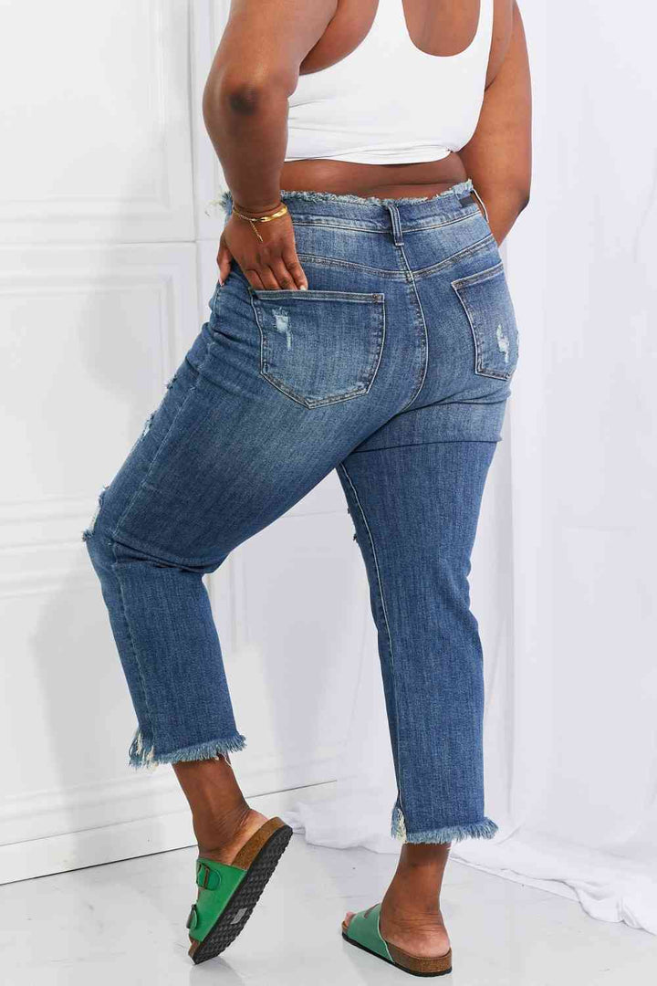 RISEN Full Size Undone Chic Straight Leg Jeans | 1mrk.com