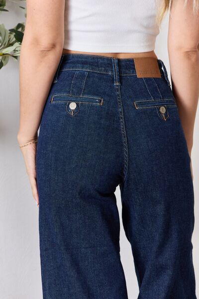 Judy Blue Full Size High Waist Cropped Wide Leg Jeans | 1mrk.com