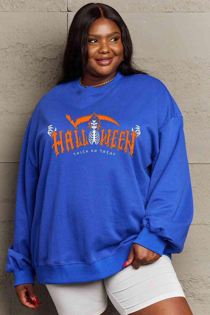 Simply Love Full Size HALLOWEEN TRICK OR TREAT Graphic Sweatshirt |1mrk.com