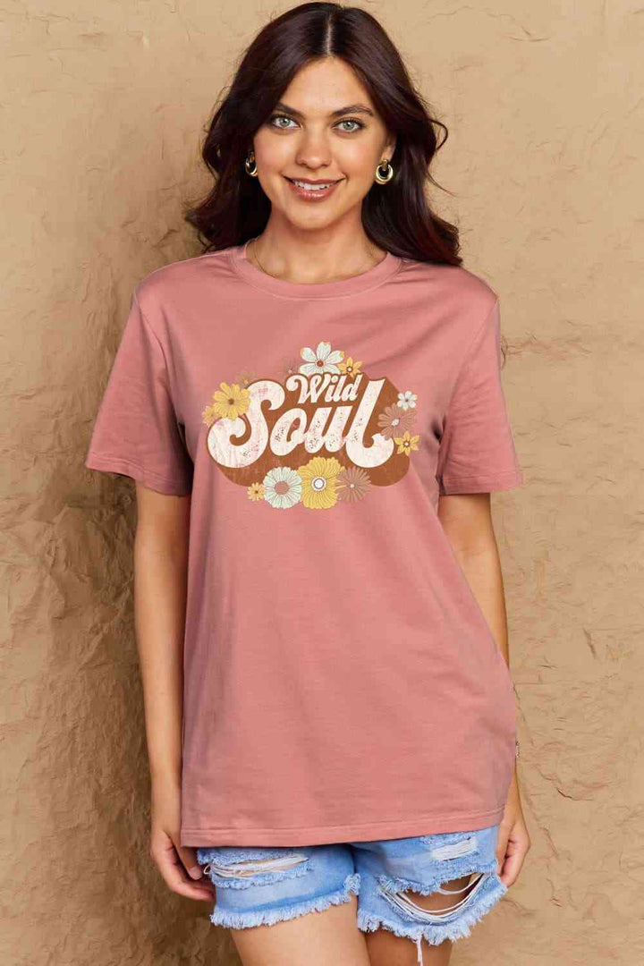 Simply Love Full Size WILD SOUL Graphic Cotton T-Shirt | 1mrk.com