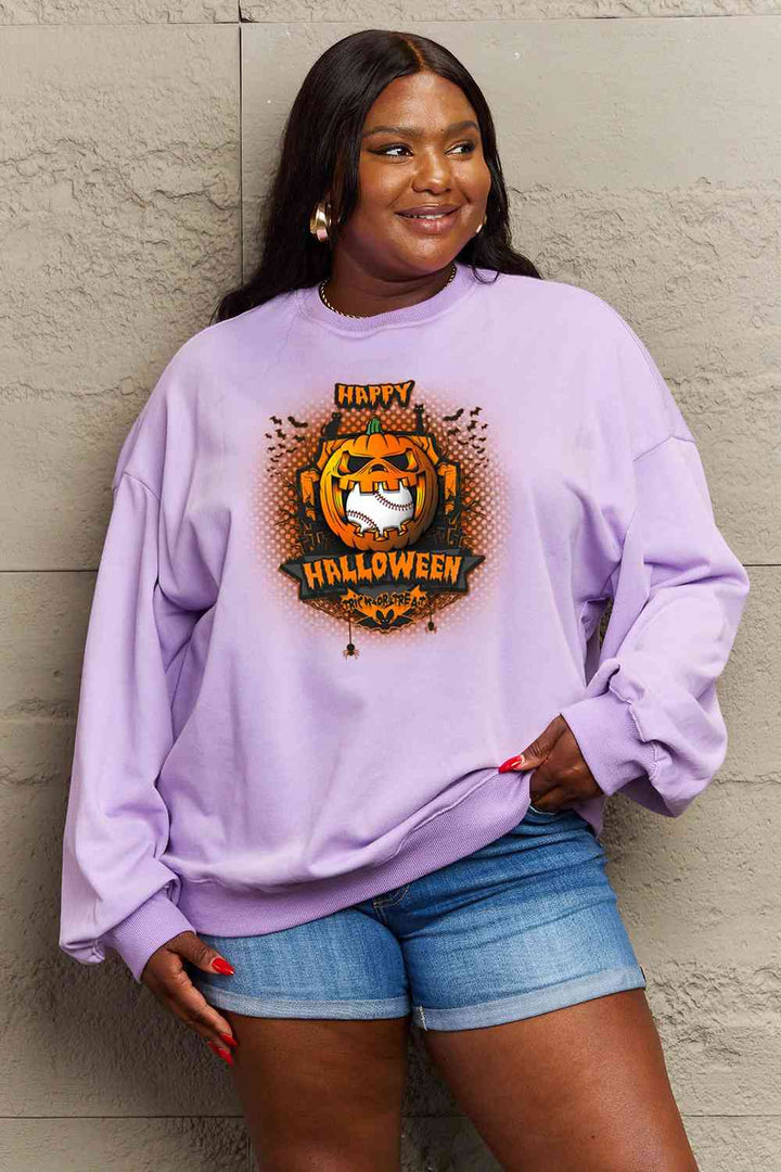 Simply Love Full Size HAPPY HALLOWEEN Graphic Sweatshirt |1mrk.com