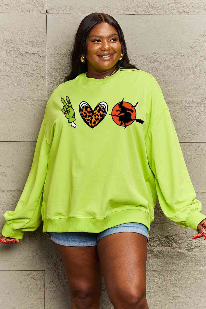 Simply Love Full Size Drop Shoulder Graphic Sweatshirt |1mrk.com