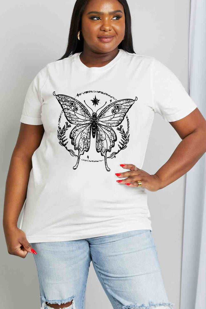 Simply Love Simply Love Full Size Butterfly Graphic Cotton Tee | 1mrk.com