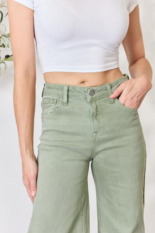 RISEN Full Size Raw Hem Wide-Leg Jeans | 1mrk.com