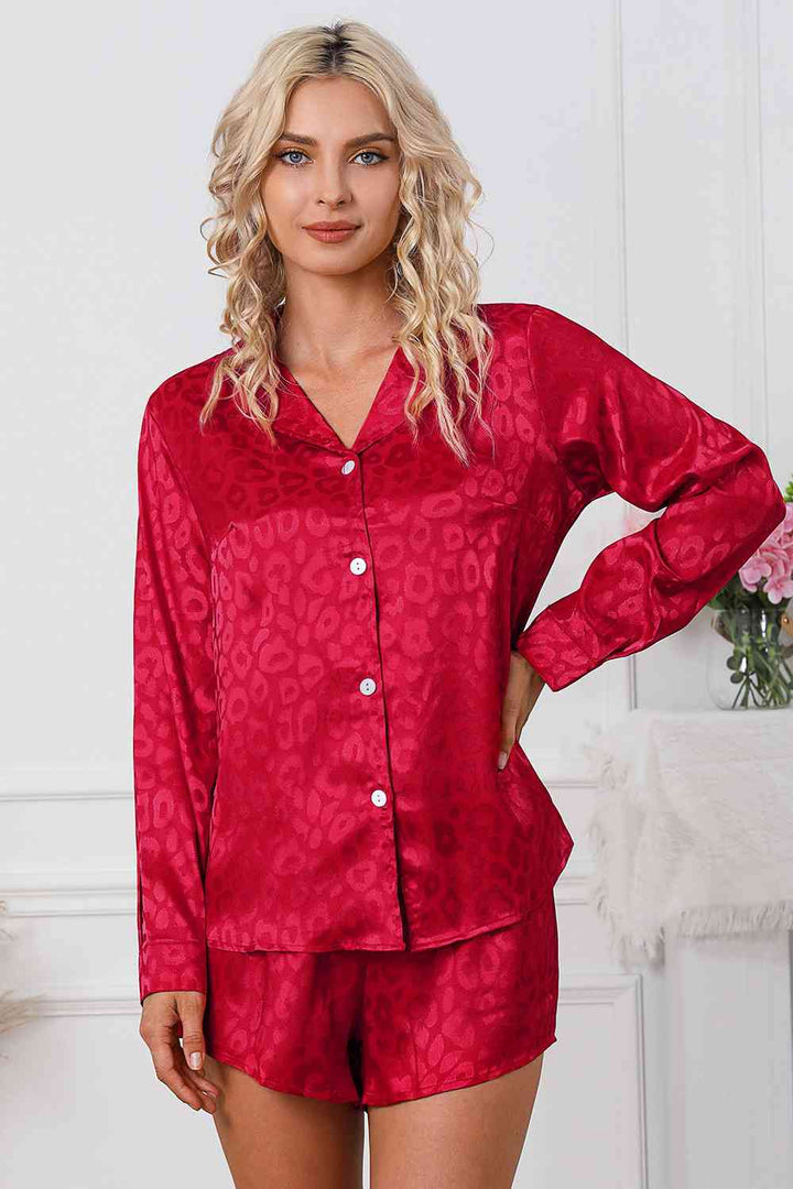 Long Sleeve Shirt and Shorts Lounge Set | 1mrk.com