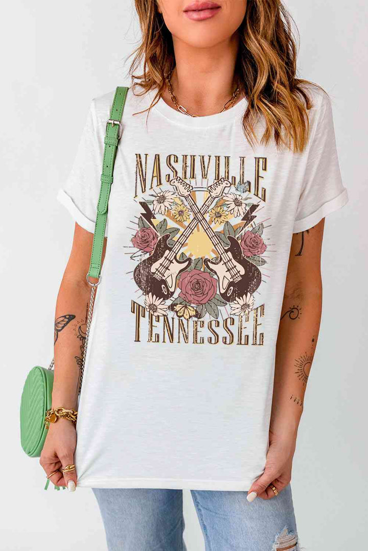 NASHVILLE TENNESSEE Cuffed Tee Shirt | 1mrk.com