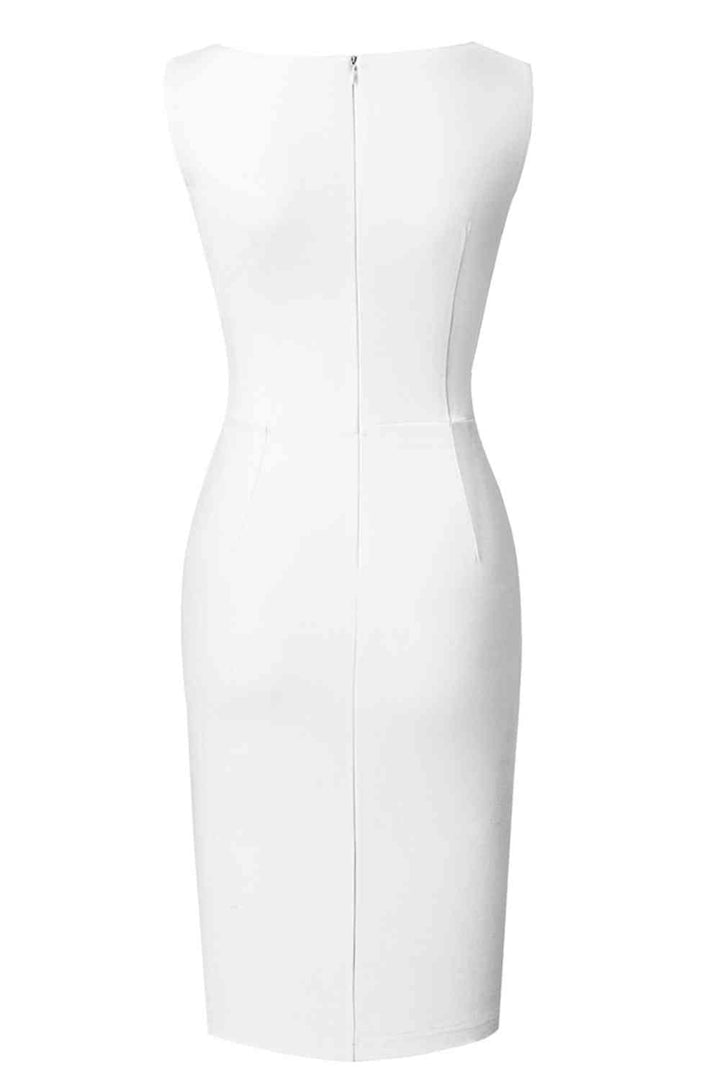 Sleeveless Buttoned Mini Dress |1mrk.com