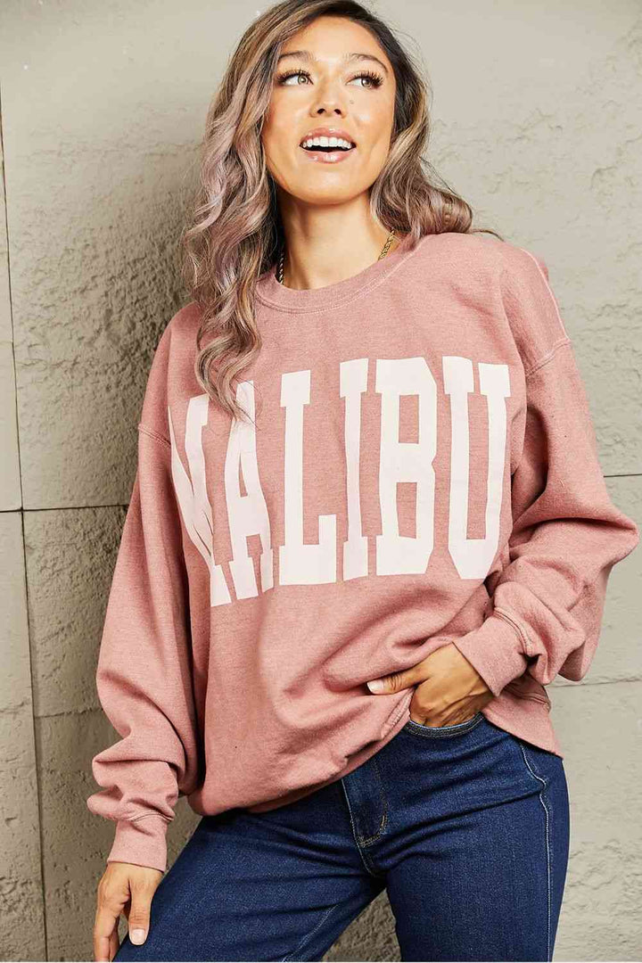 Sweet Claire "Malibu" Oversized Crewneck Sweatshirt |1mrk.com