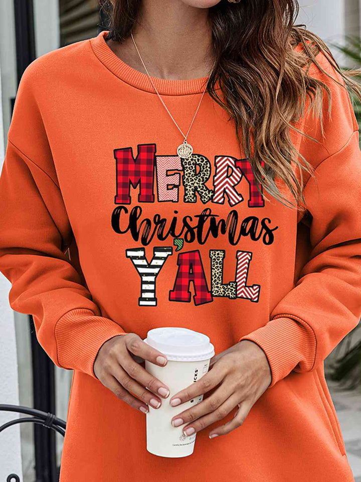 MERRY CHRISTMAS Y'ALL Graphic Sweatshirt |1mrk.com