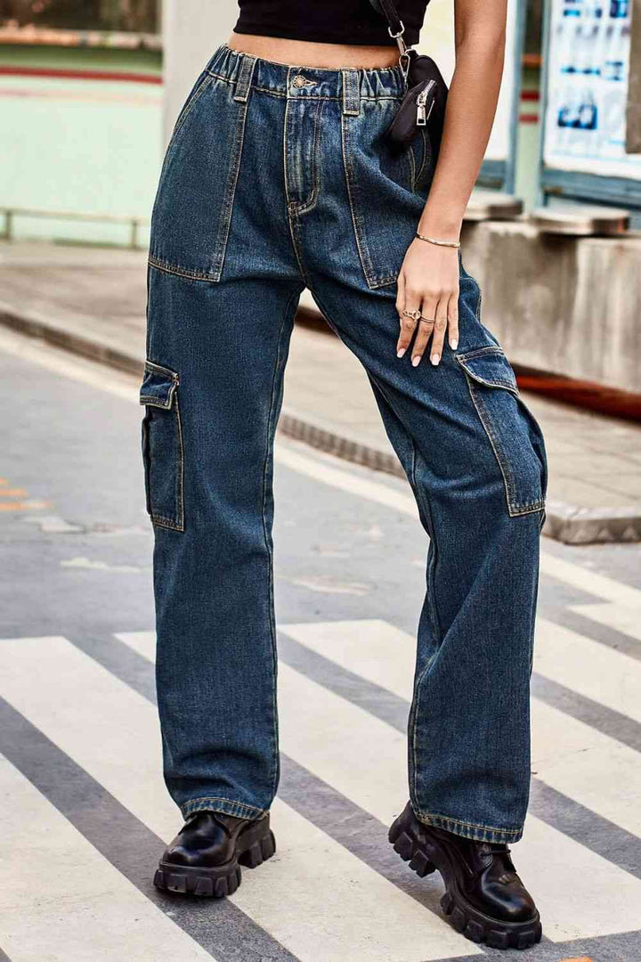 Baeful Long Straight Leg Jeans with Pockets | 1mrk.com