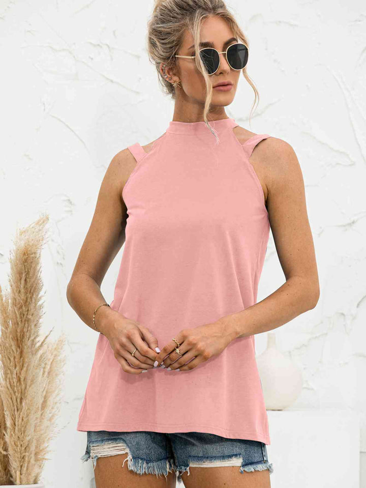 Cutout Mock Neck Tank | 1mrk.com