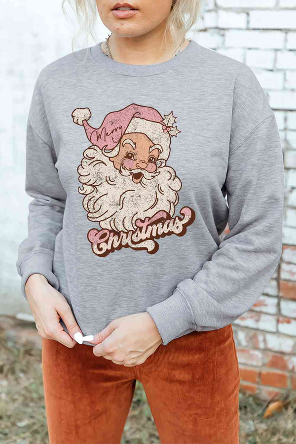 Christmas Graphic Round Neck Sweatshirt |1mrk.com