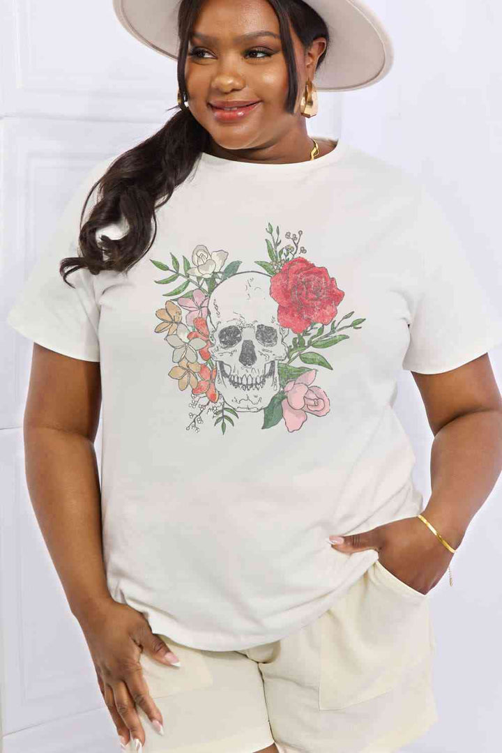 Simply Love Simply Love Full Size Skull Graphic Cotton Tee | 1mrk.com