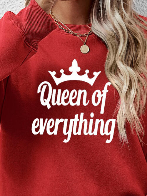 QUEEN OF EVERYTHING Round Neck Sweatshirt |1mrk.com