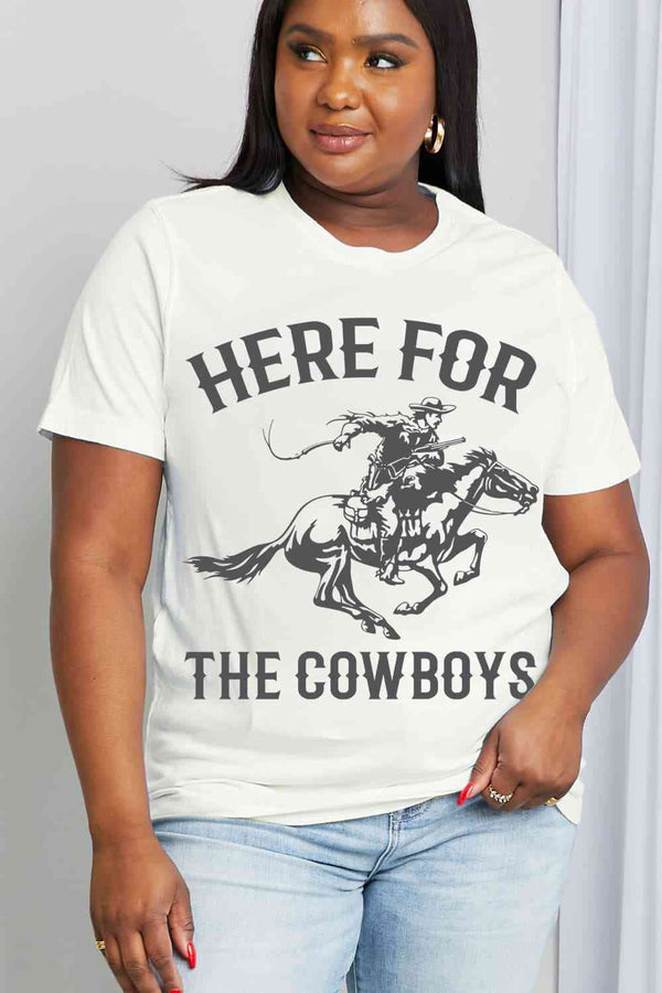 Simply Love Simply Love Full Size HERE FOR THE COWBOYS Graphic Cotton Tee | 1mrk.com