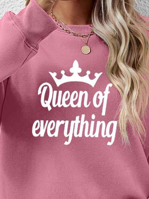 QUEEN OF EVERYTHING Round Neck Sweatshirt |1mrk.com